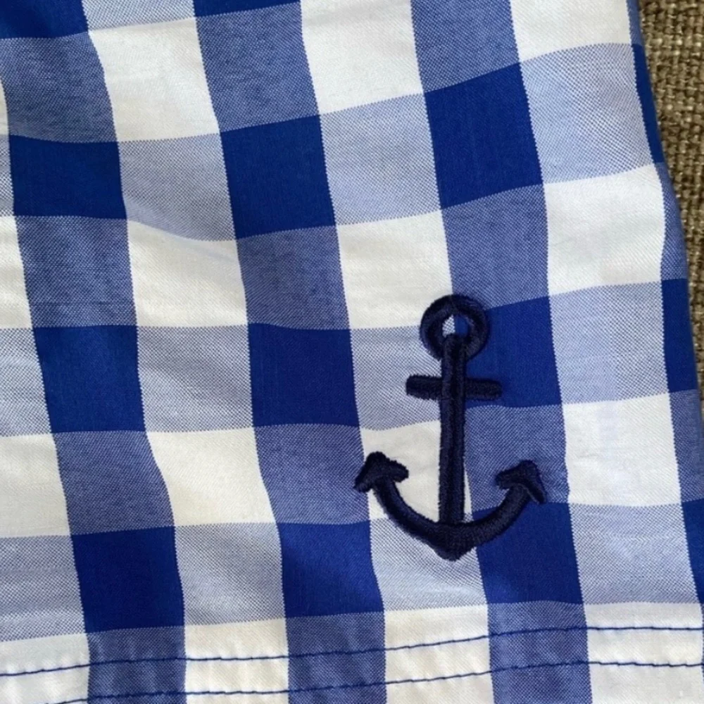 Cat & Jack Baby Boys Gingham Check Swim Trunks, Size 12M